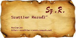 Szattler Rezső névjegykártya